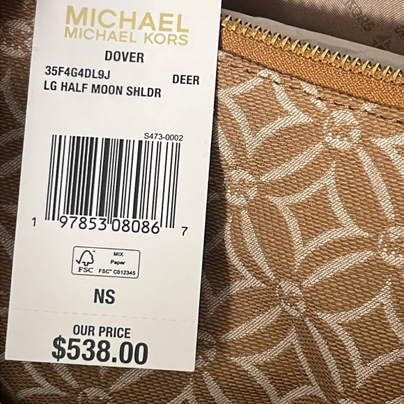 Michael Kors NWT Dover Large Half Moon Shoulder Bag - Picture 4 of 11